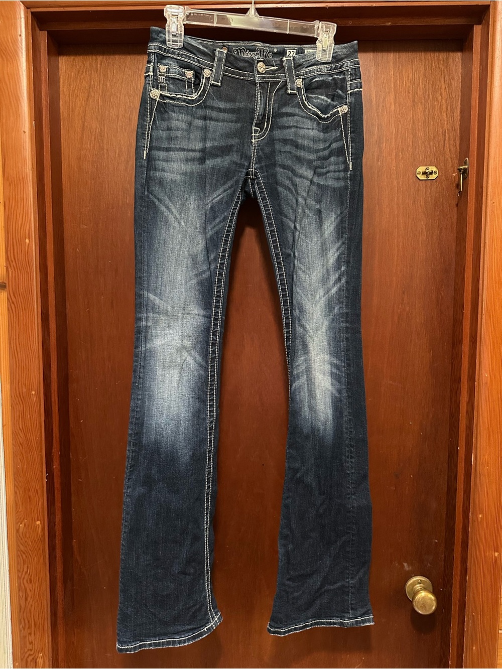 Miss Me Faded Dark Blue Bootcut Jeans